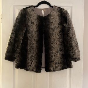 Faux fur bracelet length jacket